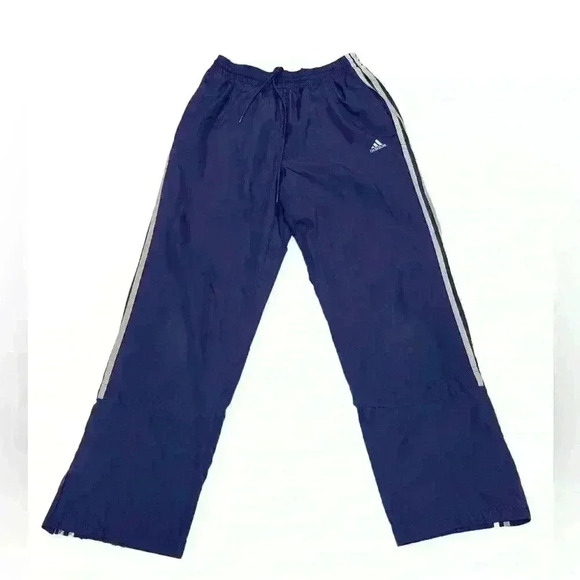 Vintage 2003 Adidas Nylon Track pants W/ zipper Bottoms and Hidden 3 Stripe Logo - Picture 1 of 7